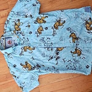 Mens Button Up Tiger Shirt